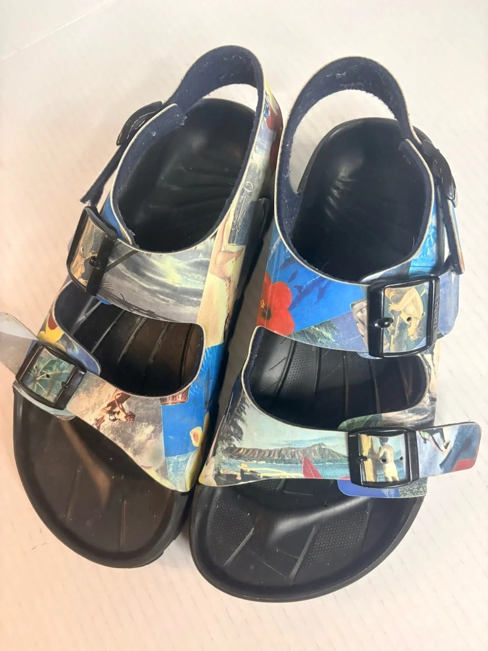 Tropical Pin Up Girl Birkenstock Birkies  Womens Size 8.5